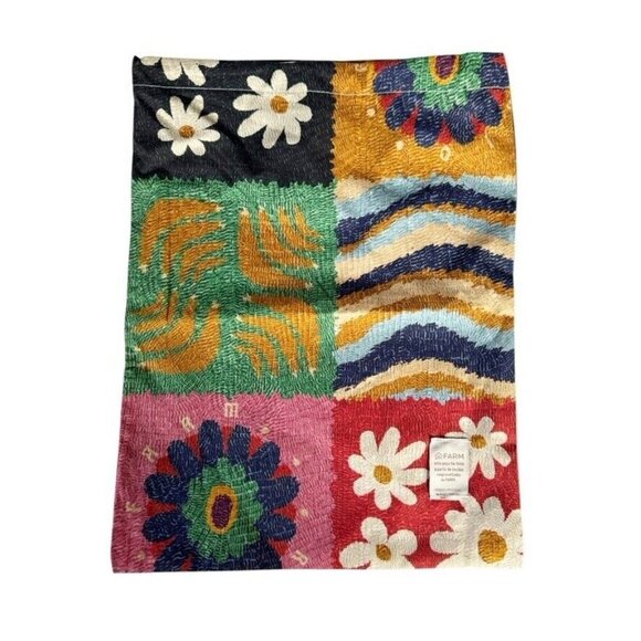 Farm Rio Women's Sz 8 Rainbow Terry Flatform Sneakers Pink Green Blue - Picture 12 of 14